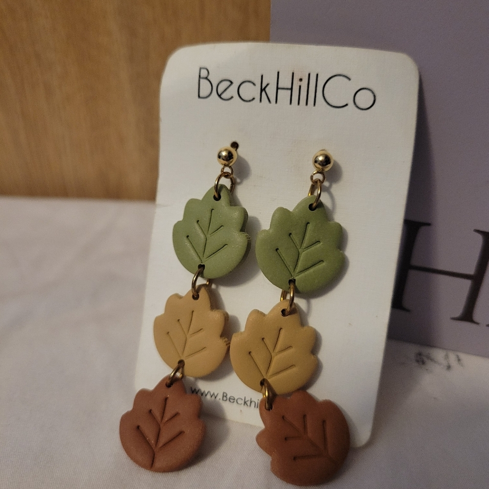 BeckHillCo Leaf Dangle Earrings
